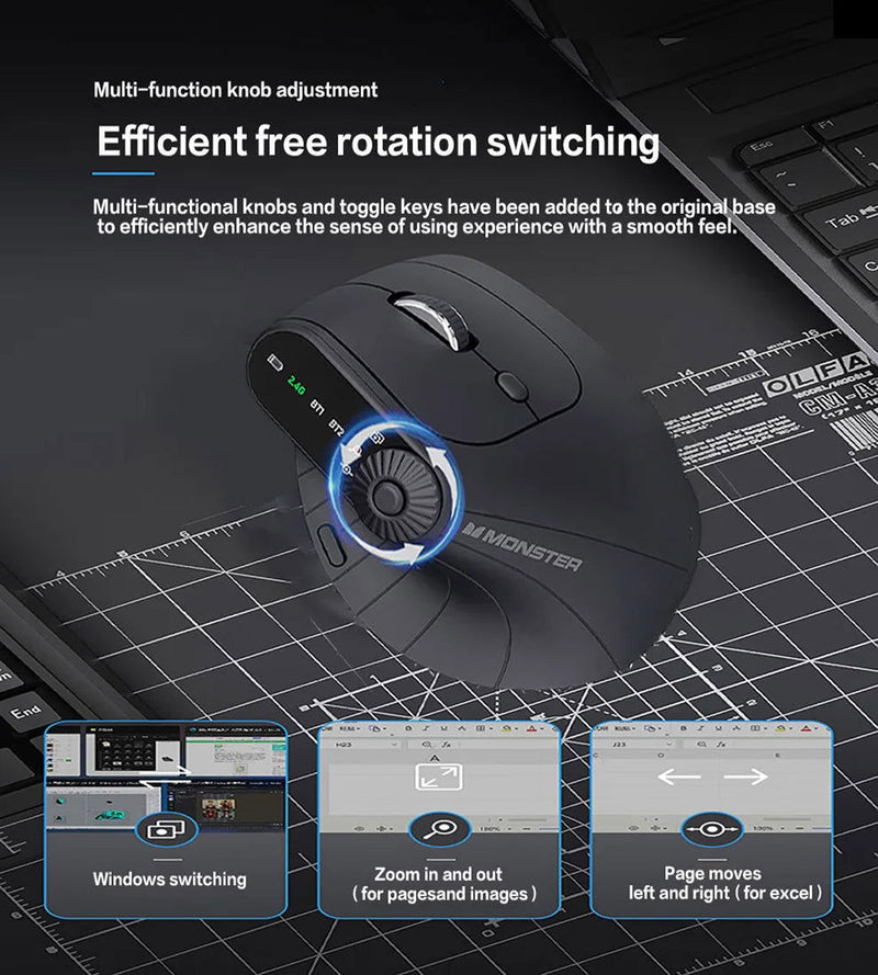 Multi-Device Vertical Ergonomic Mouse - Kart It Up   - Multi-Device Vertical Ergonomic Mouse - Kart It Up   - Multi-Device Vertical Ergonomic Mouse - Kart It Up   - Multi-Device Vertical Ergonomic Mouse - Kart It Up  - Multi-Device Vertical Ergonomic Mouse - Kart It Up  -  