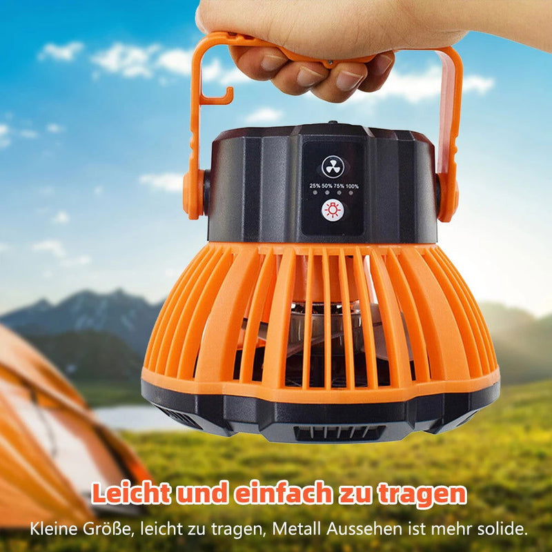 Portable LED Camping Fan 3LED Light Outdoor Lantern Desk Fan - Kart It Up   -  