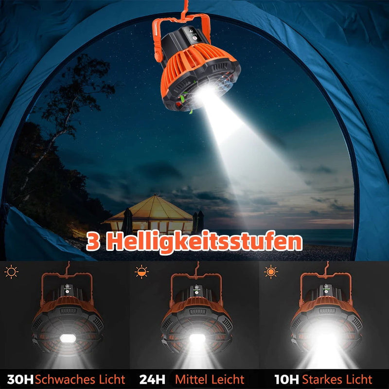 Portable LED Camping Fan 3LED Light Outdoor Lantern Desk Fan - Kart It Up   -  