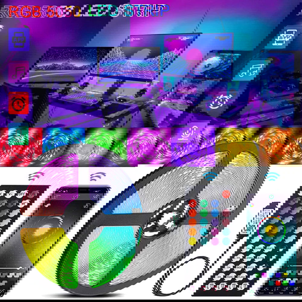 RGB 5050 LED Strip Lights Music Sync USB 5V Remote Control - Kart It Up   - RGB 5050 LED Strip Lights Music Sync USB 5V Remote Control - Kart It Up   - RGB 5050 LED Strip Lights Music Sync USB 5V Remote Control - Kart It Up   - RGB 5050 LED Strip Lights Music Sync USB 5V Remote Control - Kart It Up   - RGB 5050 LED Strip Lights Music Sync USB 5V Remote Control - Kart It Up  - RGB 5050 LED Strip Lights Music Sync USB 5V Remote Control - Kart It Up  - 