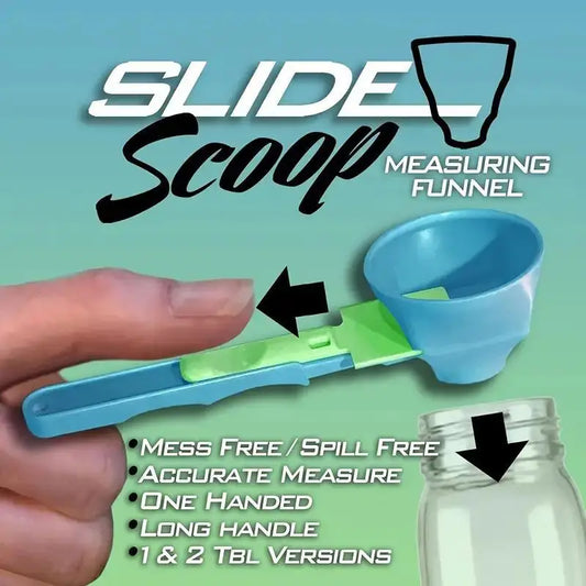 2-in-1 Protein Scoop with Built-In Funnel — Mess-Free Measuring Cup
