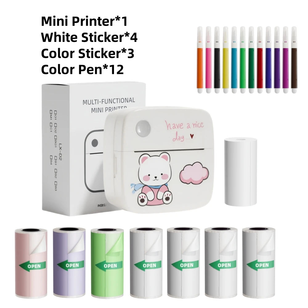 B2 Mini Sticker Printer — Bluetooth, Works with iPhone & Android
