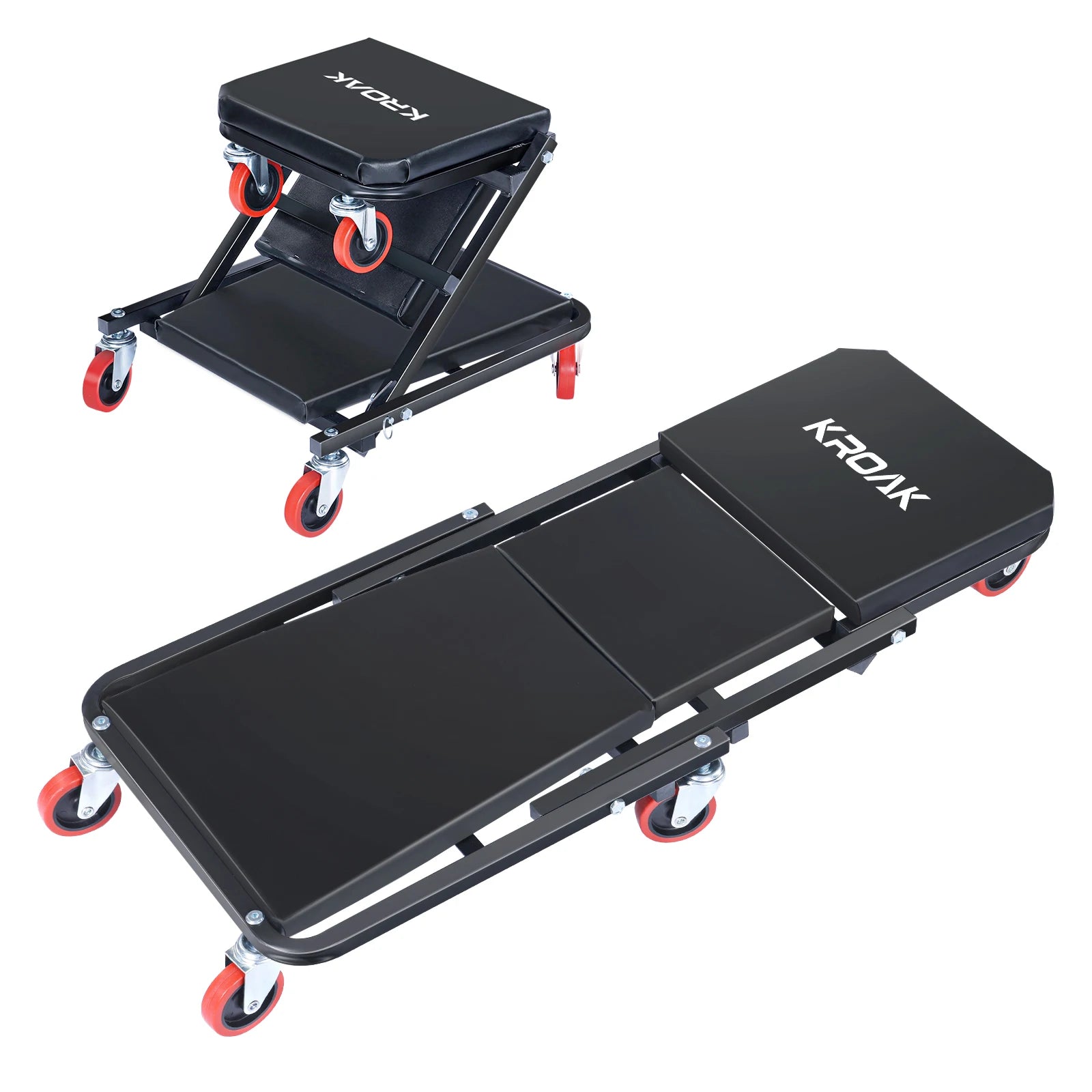 Auto Creeper Seat with Wheels Folding Car Repair Work Bench