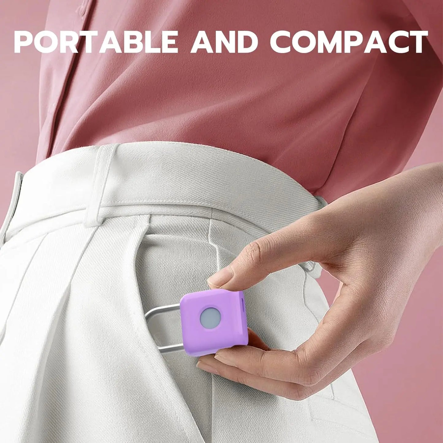 Smart Fingerprint Padlock — Keyless App Combo Lock, Purple
