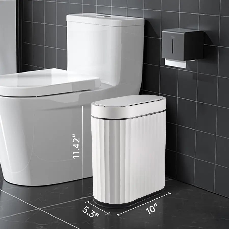 2-Gallon Smart Sensor Bathroom Trash Can — Slim Waterproof Auto Bin