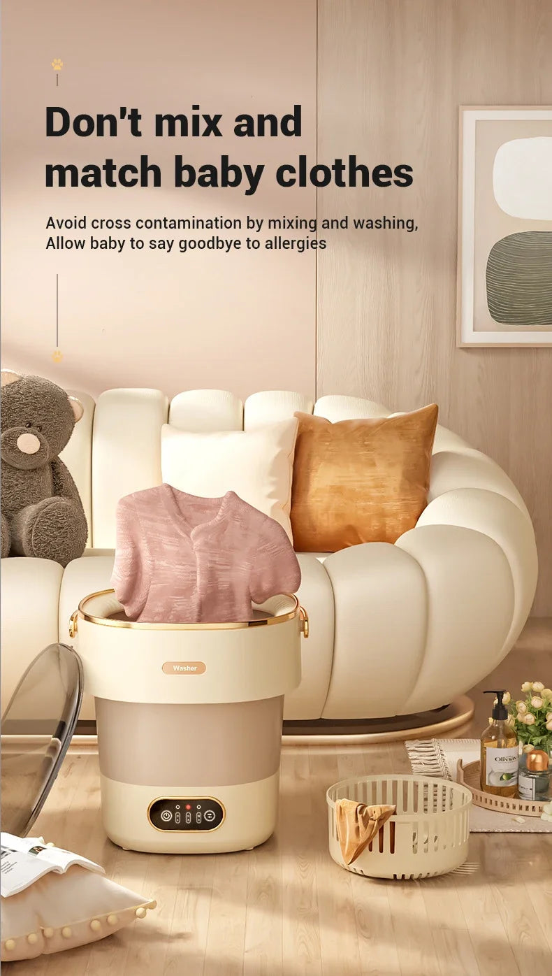 Foldable Portable Washing Machine — 13L, Spin Dryer, Compact