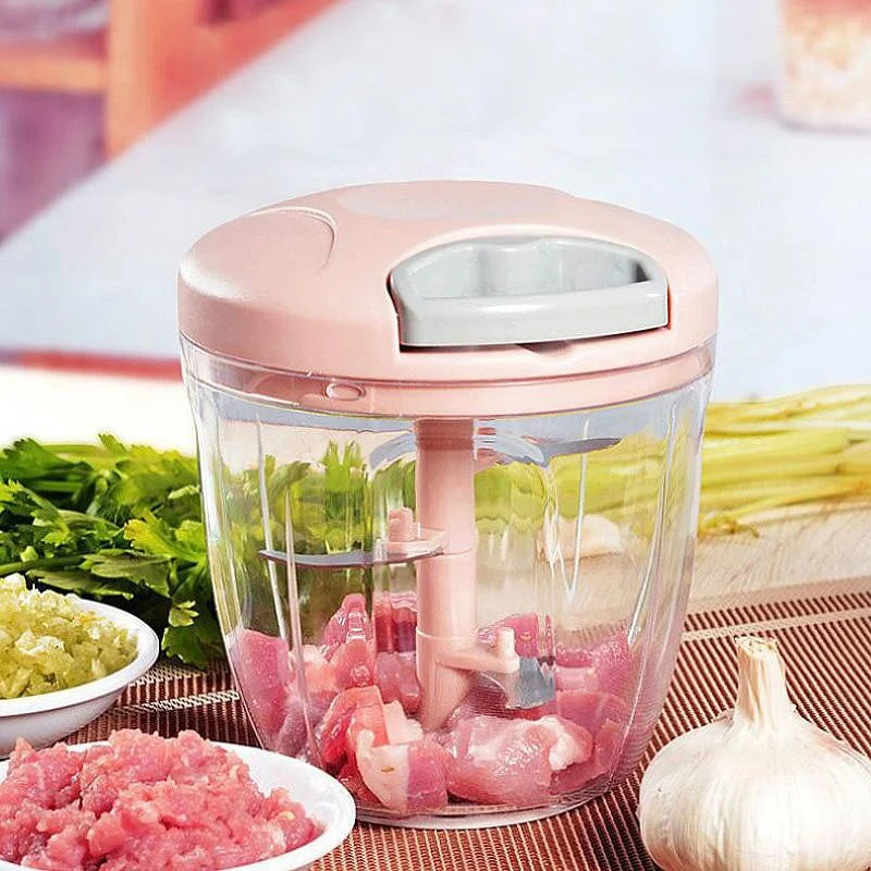 Manual Meat Mincer & Garlic Chopper — 500ml / 900ml Hand-Crank