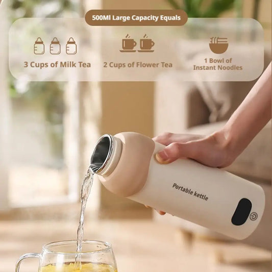 Portable Travel Electric Kettle — USB Rechargeable, Constant Temp