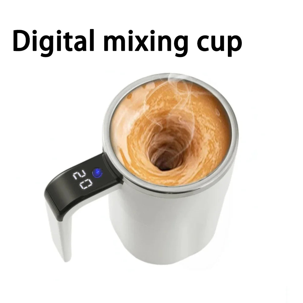 Self-Stirring Magnetic Coffee Mug — 380ml, Stainless Steel
