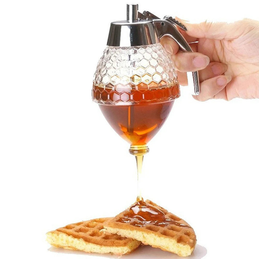 Honey & Olive Oil Dispenser with Stand — No-Drip Pourer Bottle