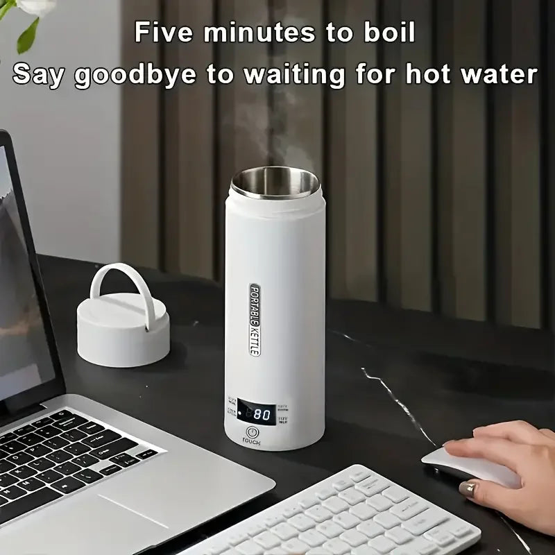 Mini Travel Electric Kettle — Stainless Steel with Auto Shut-Off