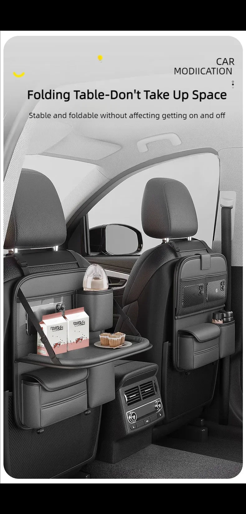 Car seat back Storage Rack Seat Bag Folding Small Table Board