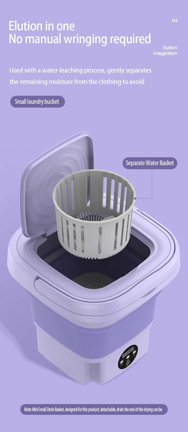 8L Mini Folding Washing Machine — Portable for Dorms & Small Loads