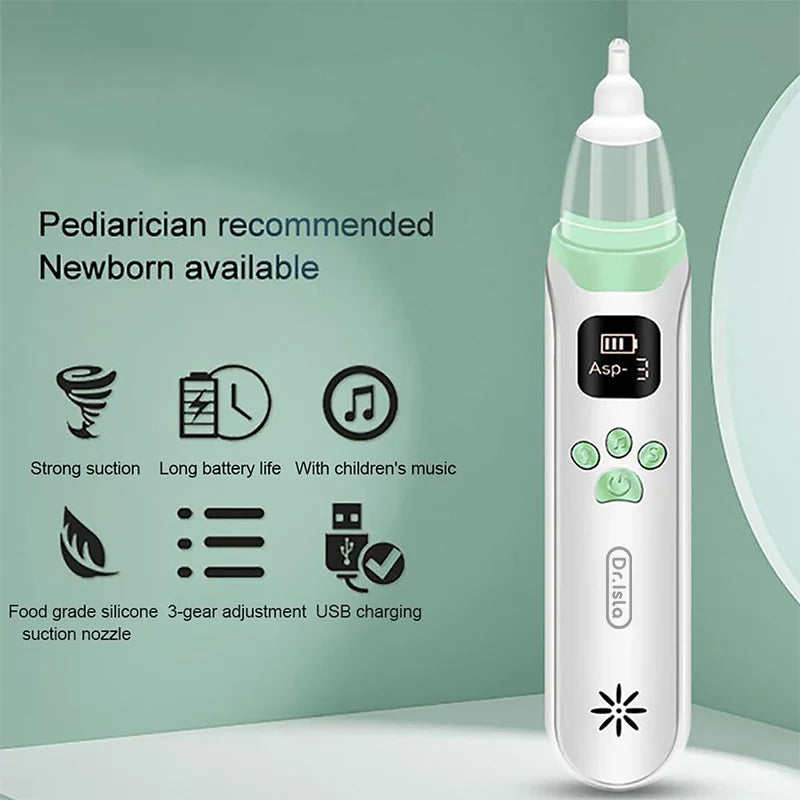 Dr.isla Baby Nose Cleaner Silicone Adjustable Suction Electric Child Nasal Aspirator Safety Convenient Low Noise BPA Free