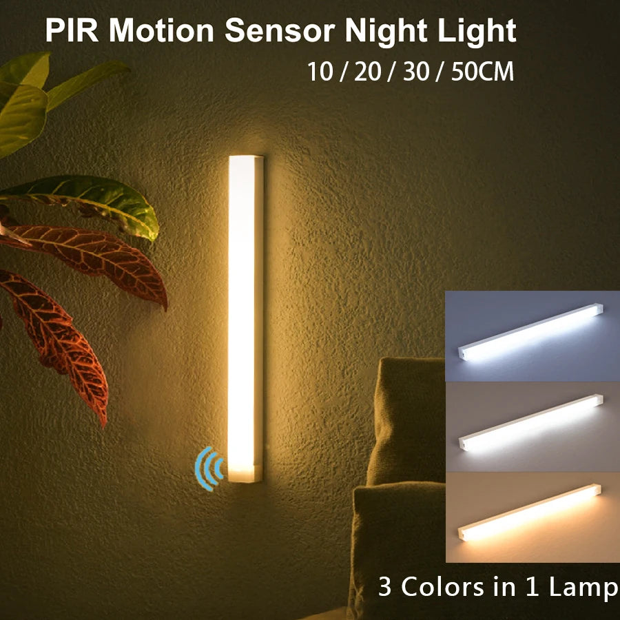 USB Rechargeable Wireless LED Bar Light with Motion Sensor