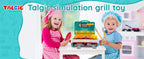 Talgic BBQ Grill Toy Set Color Changing Pretend Play ,Little Chef Play, Interactive BBQ Toy Set for Kids Aged 4 5 6 7