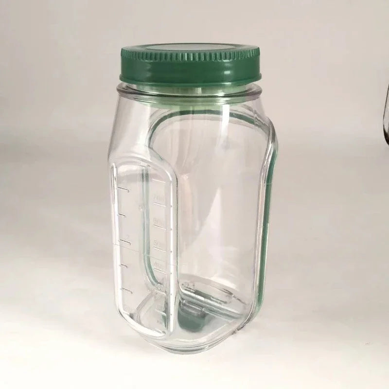 Salad storage jar with side-opening lid, plastic fresh-keeping box, convenient and quick kitchen salad storage bottle