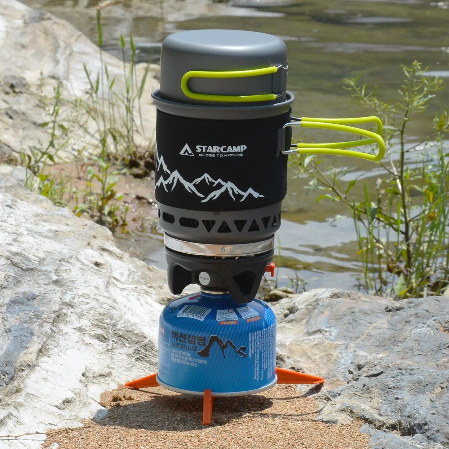 STARCAMP Jet Cooker Gas Stove — 1000ml + 500ml, Fast-Boil Camping System