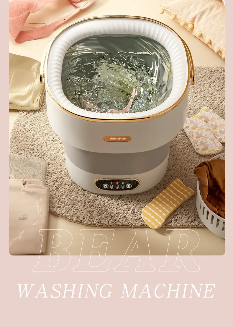 Foldable Portable Washing Machine — 13L, Spin Dryer, Compact