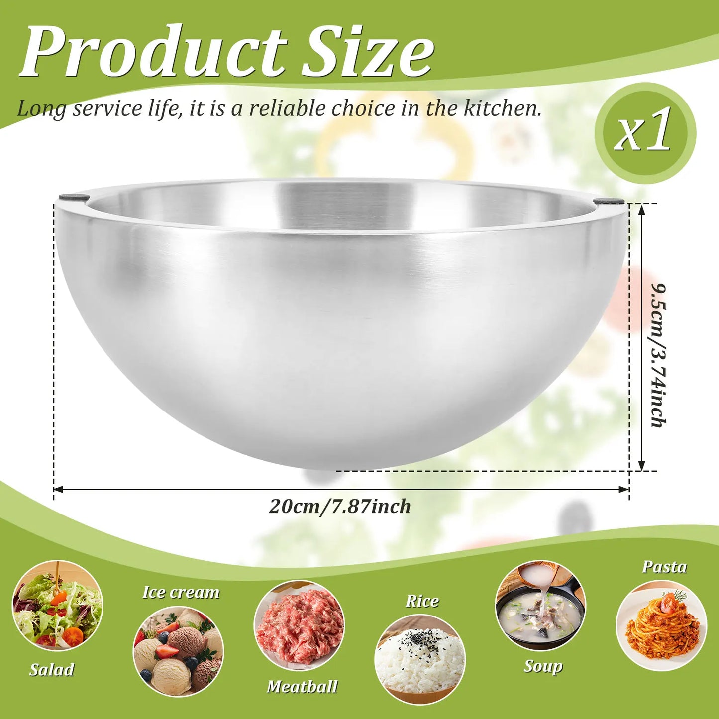 Stainless Steel Chilled Dip Bowl — Double-Walled Ice Cavity, Insulated