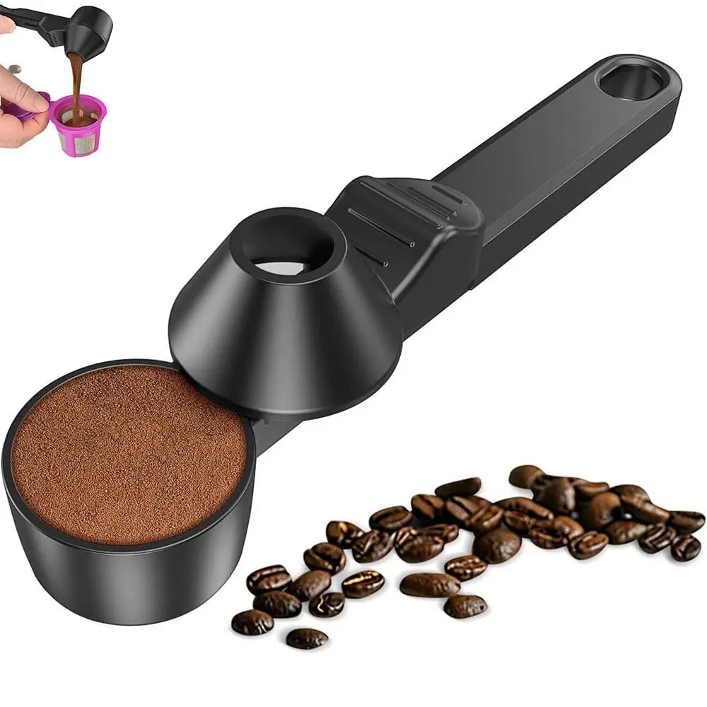 No-Spill Sliding Coffee & Protein Powder Scoop - Reusable Funnel