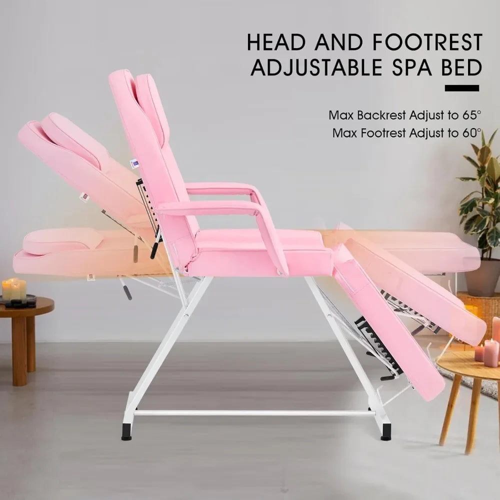 Massage Table Electric Height Adjustable Massage Bed Massage Facial Lash for Eyelash Extensions Salon Chair (White)