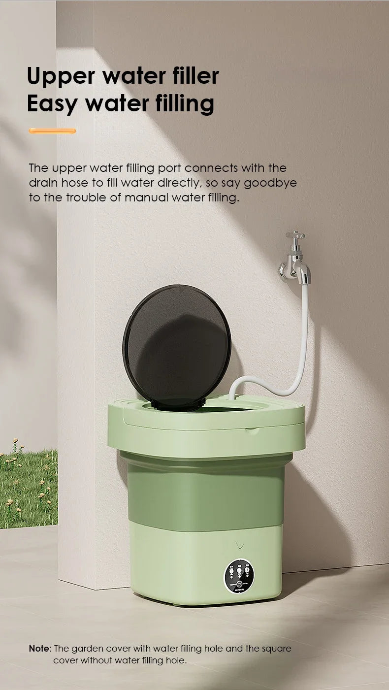 Foldable Portable Washing Machine — 13L, Spin Dryer, Compact