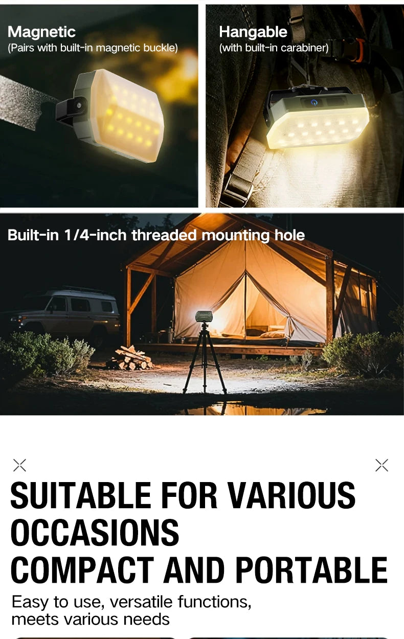 Rechargeable Camping Lantern — Portable Hanging Light for Tents