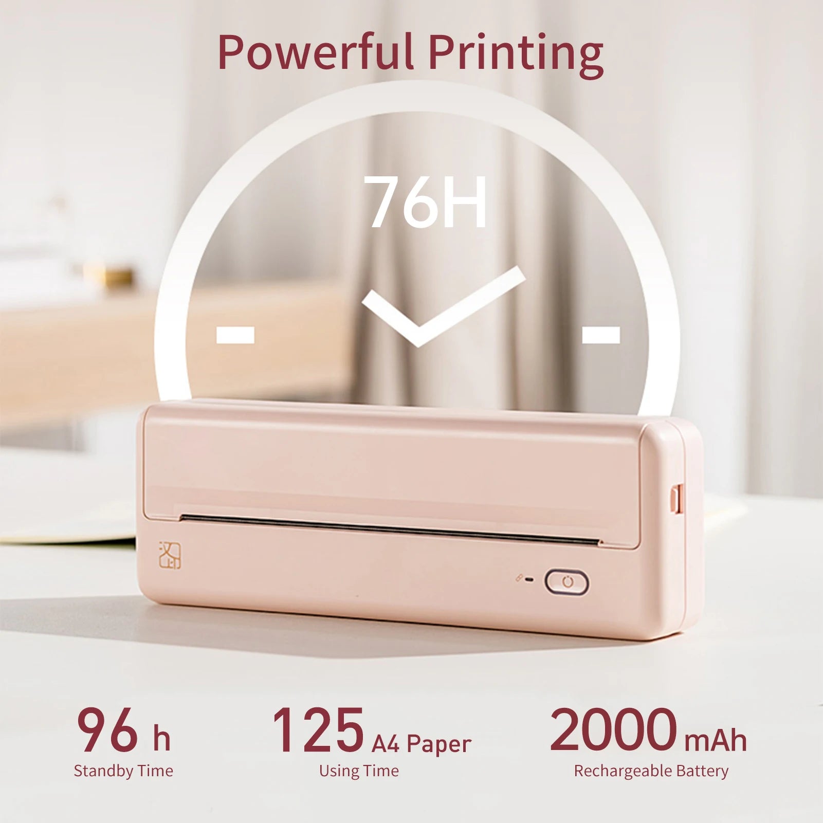 A4 Portable Paper Printer Wireless BT Connect Thermal Printing