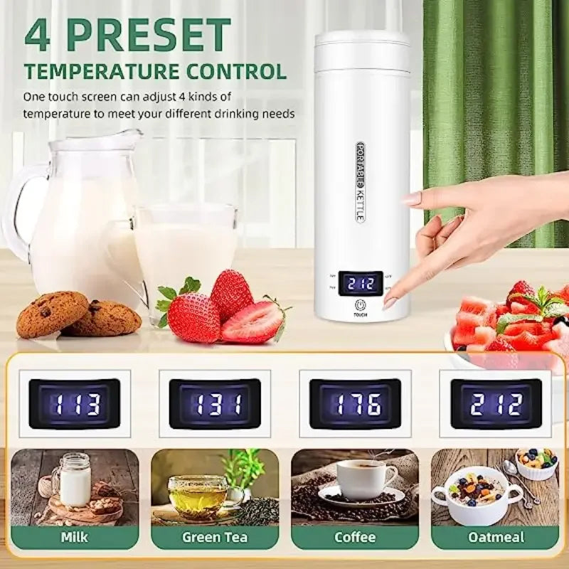Mini Travel Electric Kettle — Stainless Steel with Auto Shut-Off