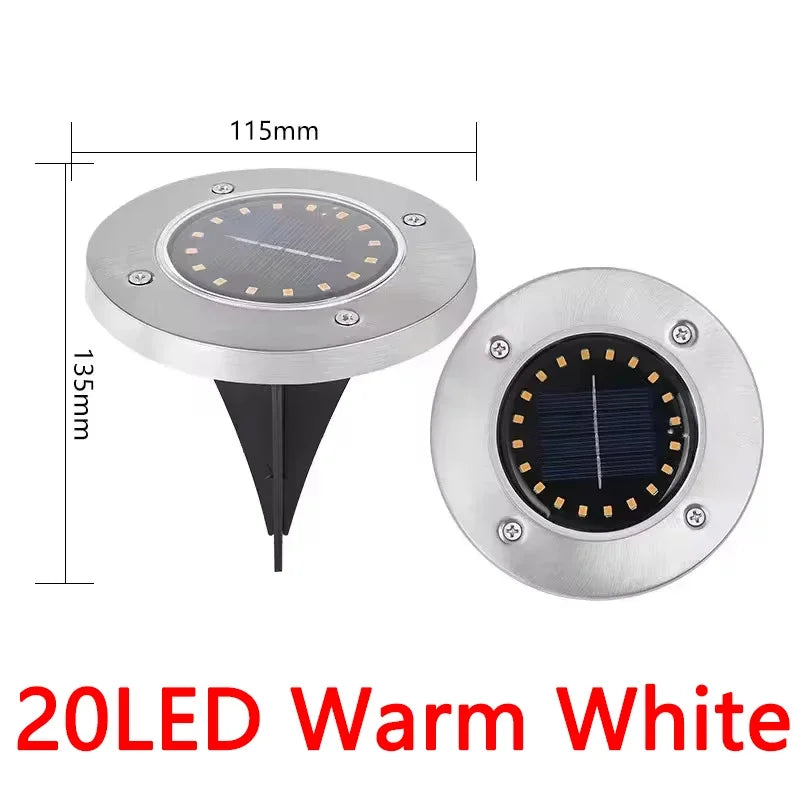 Solar Garden Ground Lights 820LED Outdoor Disk Lamp Set