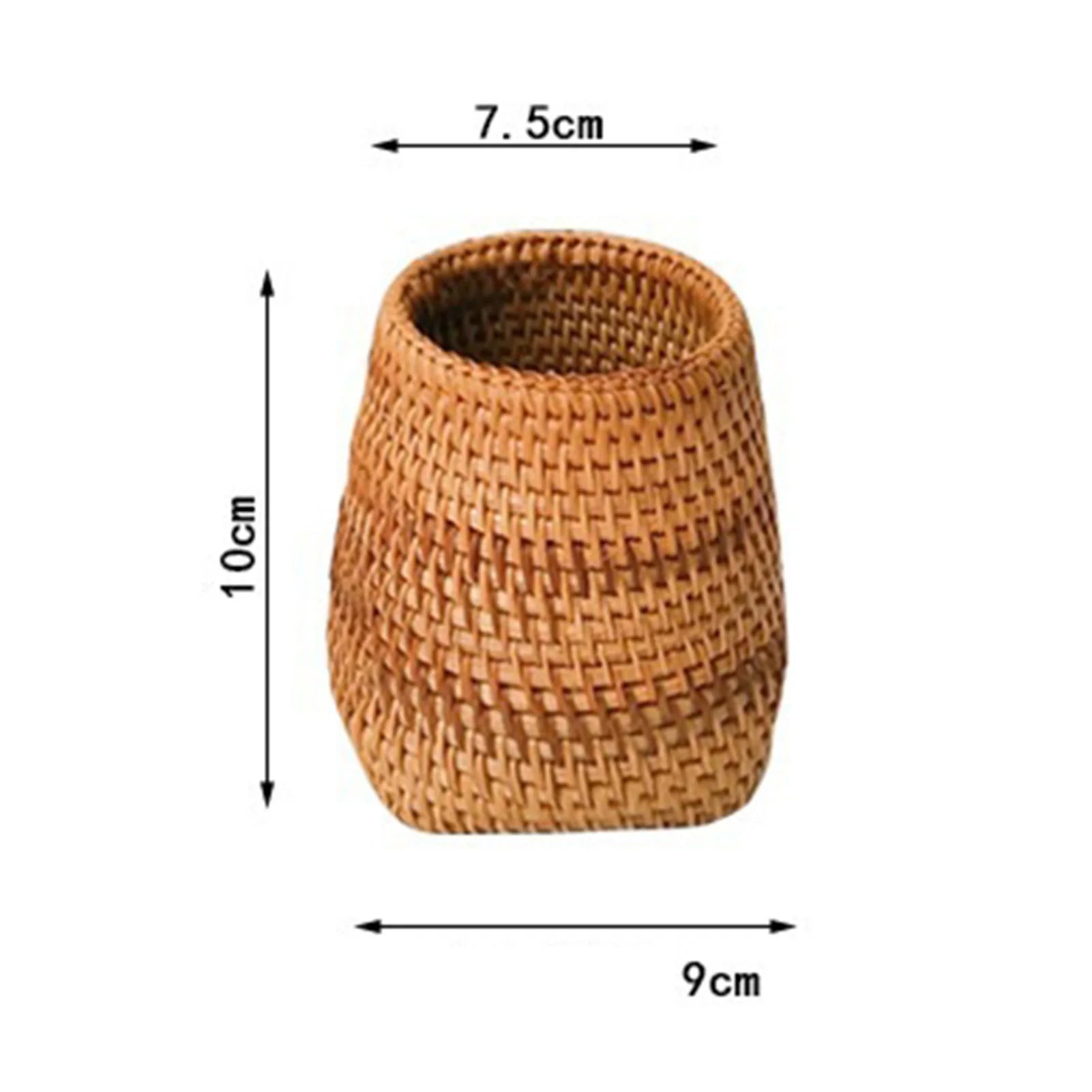 Handmade Pen Holder Hand Woven Wood Vine Rattan Stationery Container Storage Box Organizer Office School Desk Accessories Decor