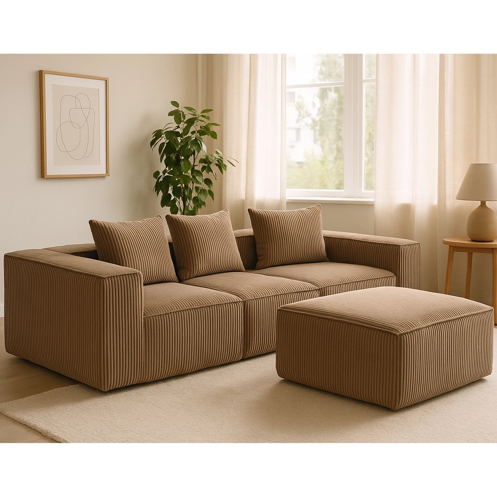 Sectional boneless Couch with L-Shape Chaise,Modern  Modular sleeper Sofa with Deep Seat, Upholstered Couches for Room