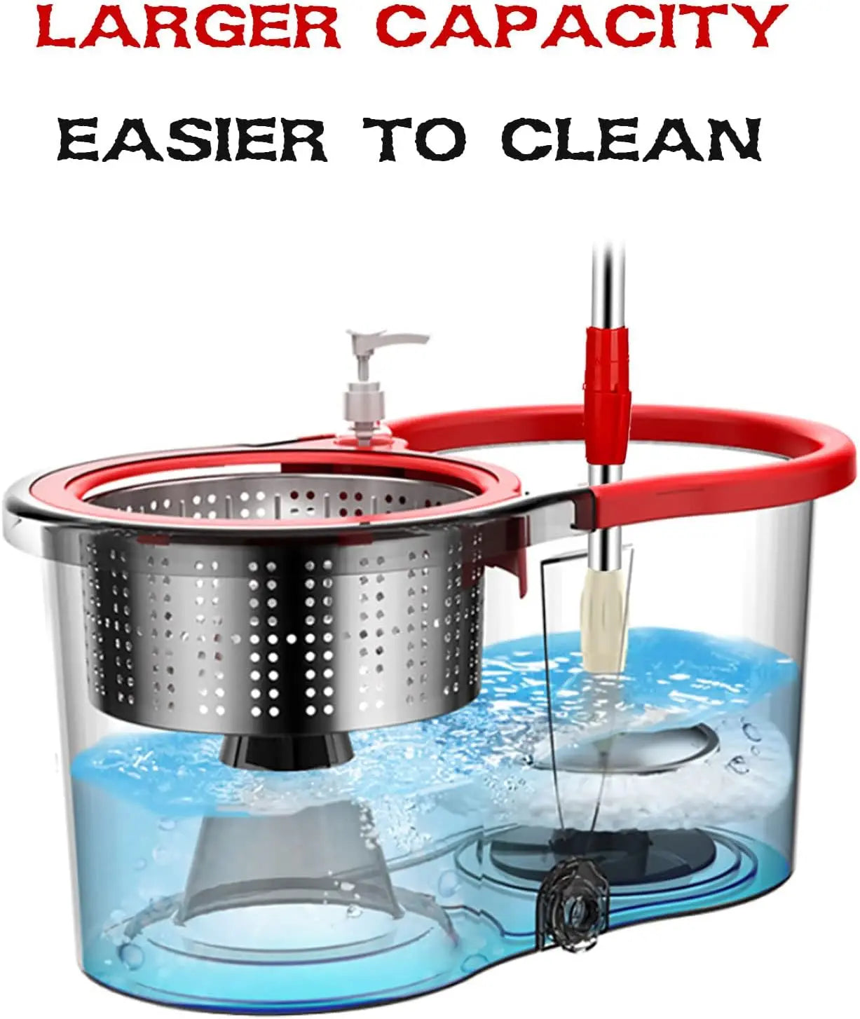 360° Spin Mop & Bucket Set — Self-Wringing, 3 Microfiber Heads