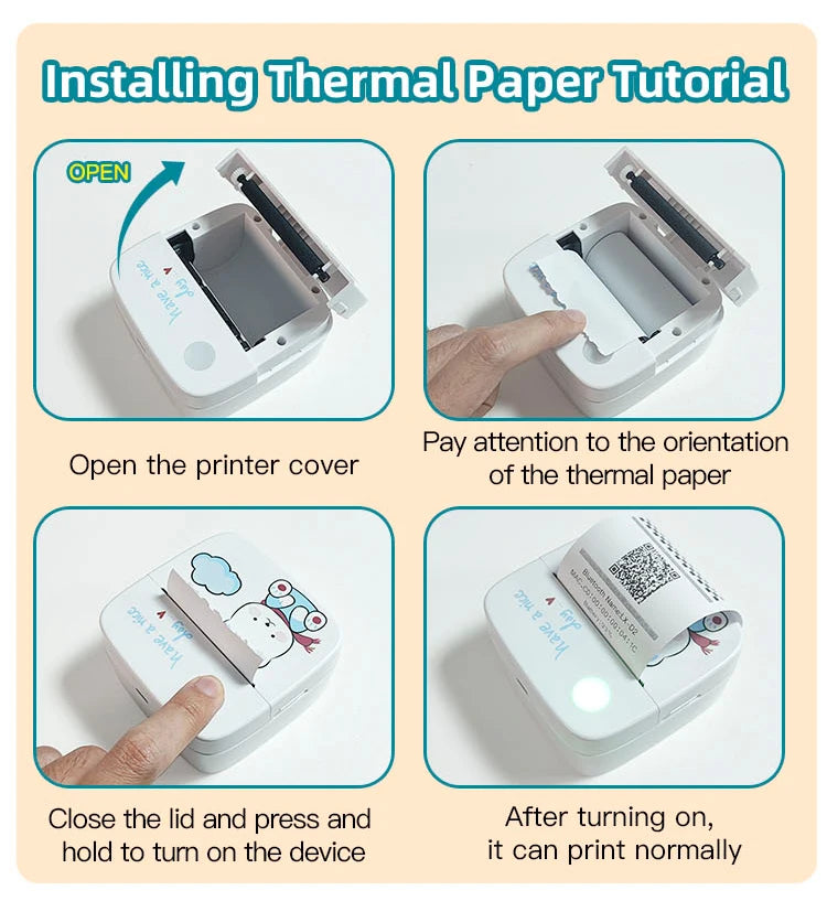 B2 Mini Sticker Printer — Bluetooth, Works with iPhone & Android