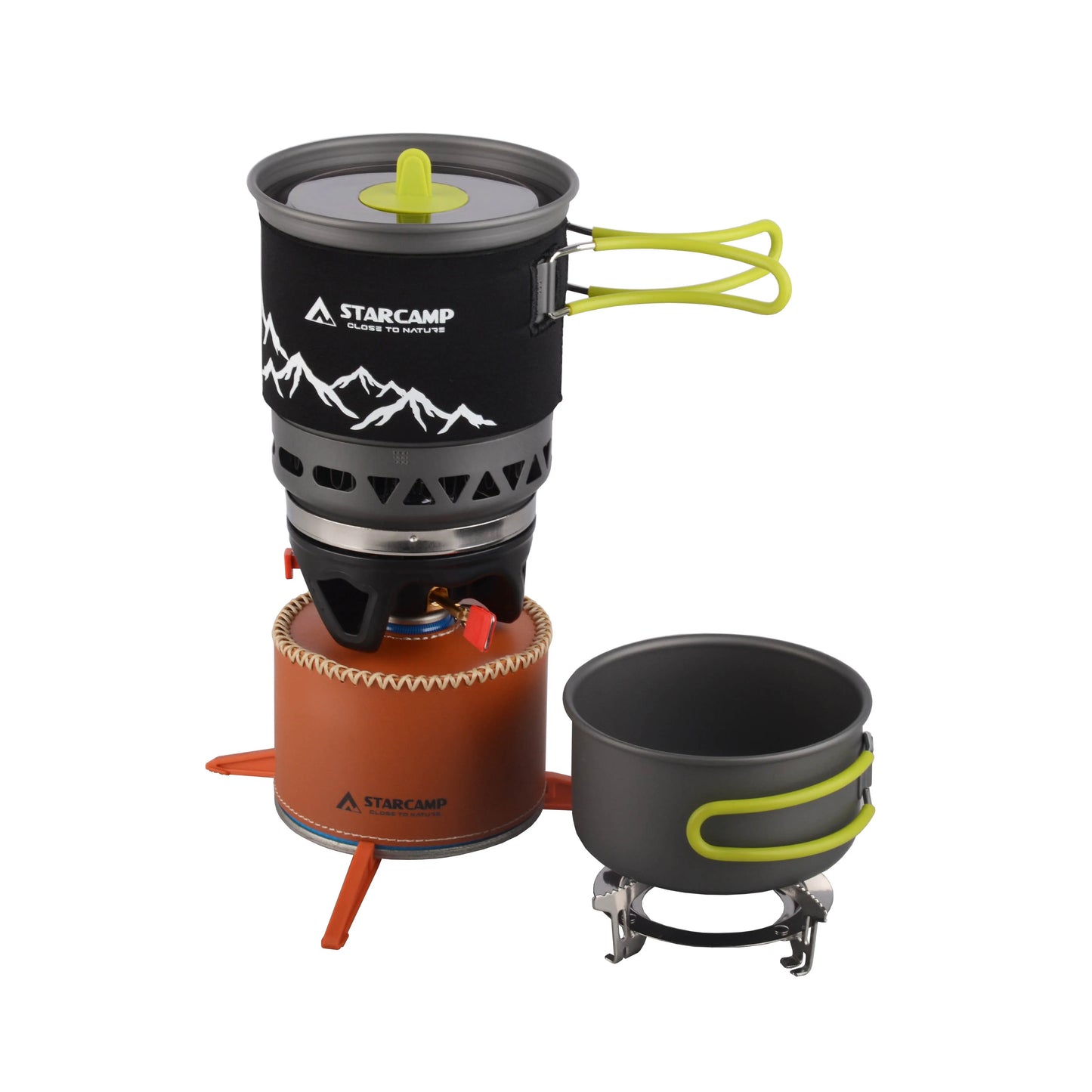 STARCAMP Jet Cooker Gas Stove — 1000ml + 500ml, Fast-Boil Camping System