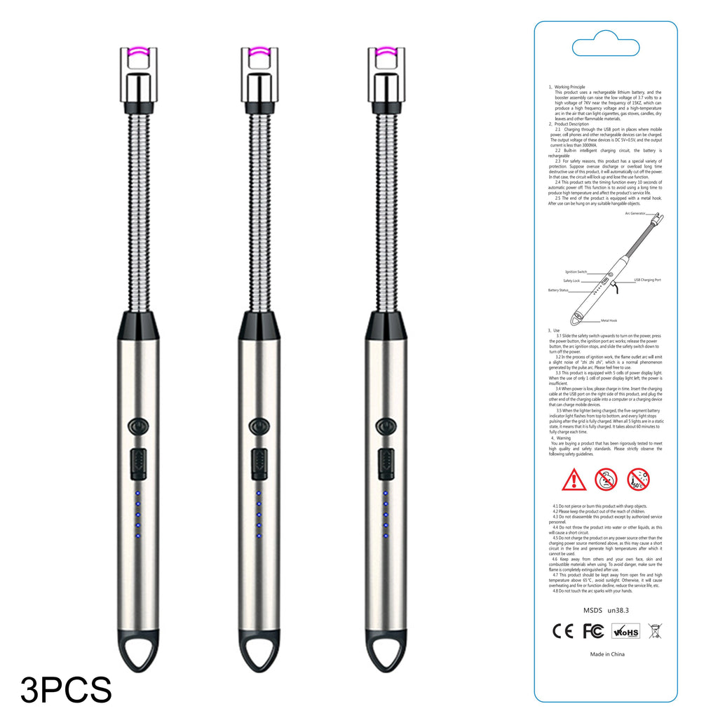 3pcs Rechargeable Electric Lighters