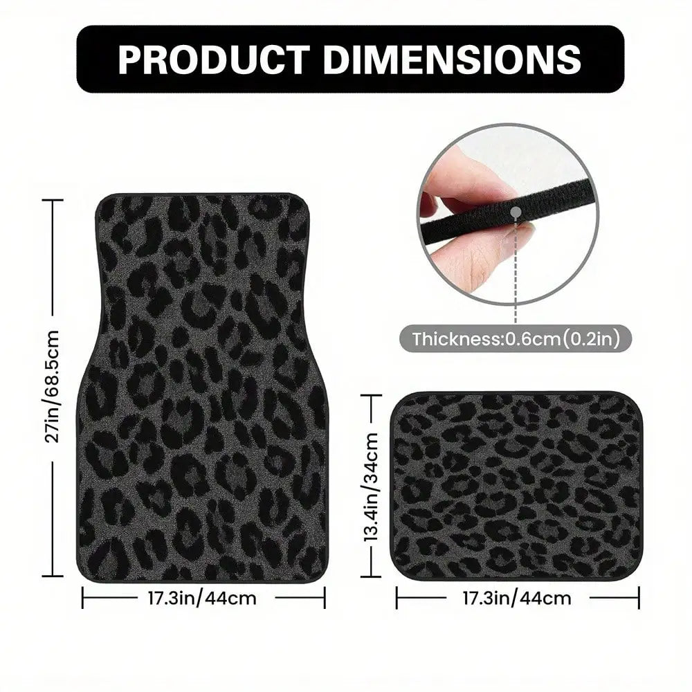 4pcs Leopard Print Car Mats