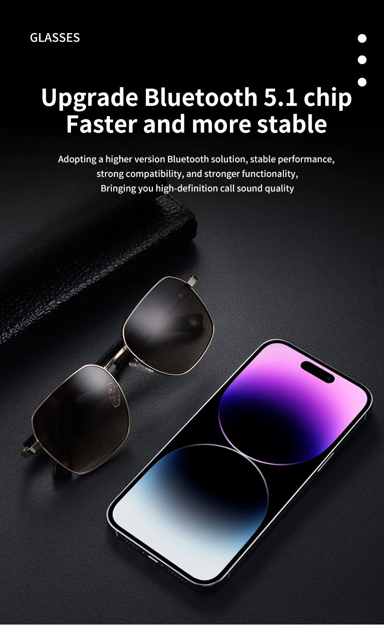 MZ02 Smart Glasses with Speaker Bluetooth Wireless Audio Touch Hands-Free Calling Stereo Music Headphones Smart Sunglasses