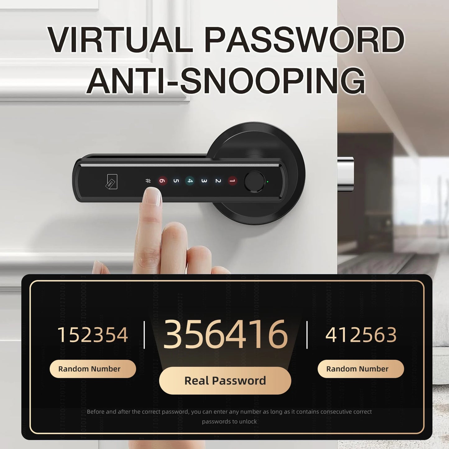 Smart Fingerprint Door Lock — App, Passcode & Touchscreen Keypad