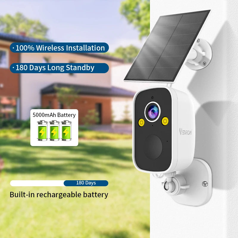 Vstarcam 4G LTE Solar Security Camera — 3MP, PIR Human Detection