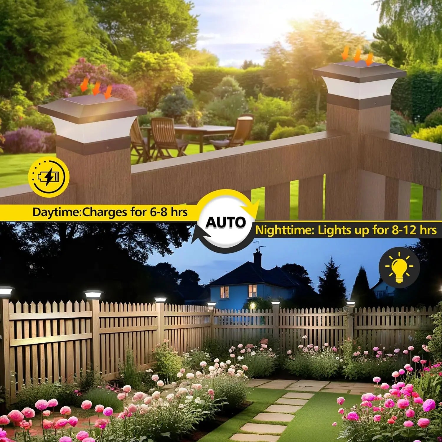 2pcs Solar Light Fence Light IP65 Outdoor Solar Lamp For Garden Decoration Gate Fence Wall Courtyard Cottage Solar Lamp