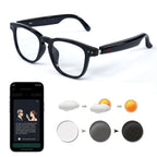Smart glasses, app translation, color-changing lenses, high-definition voice calls, Hi-Fi music quality, open-ear audio glasses.