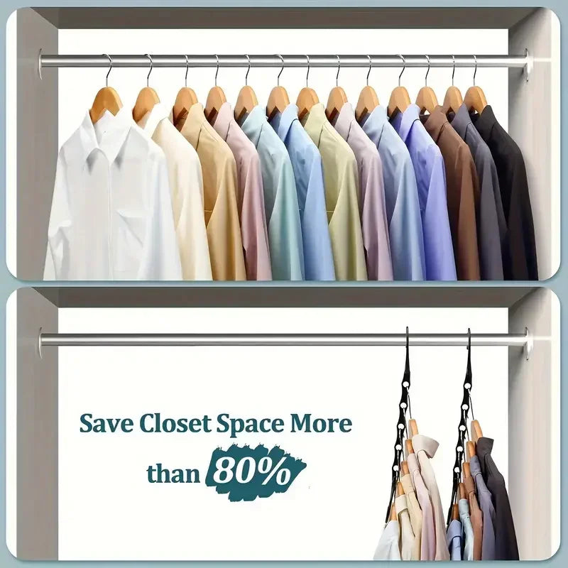 5-Hole Multi Hangers with Windproof Hooks — Space-Saving (Set of 5)