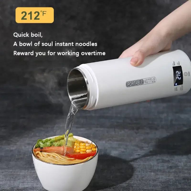 Mini Travel Electric Kettle — Stainless Steel with Auto Shut-Off