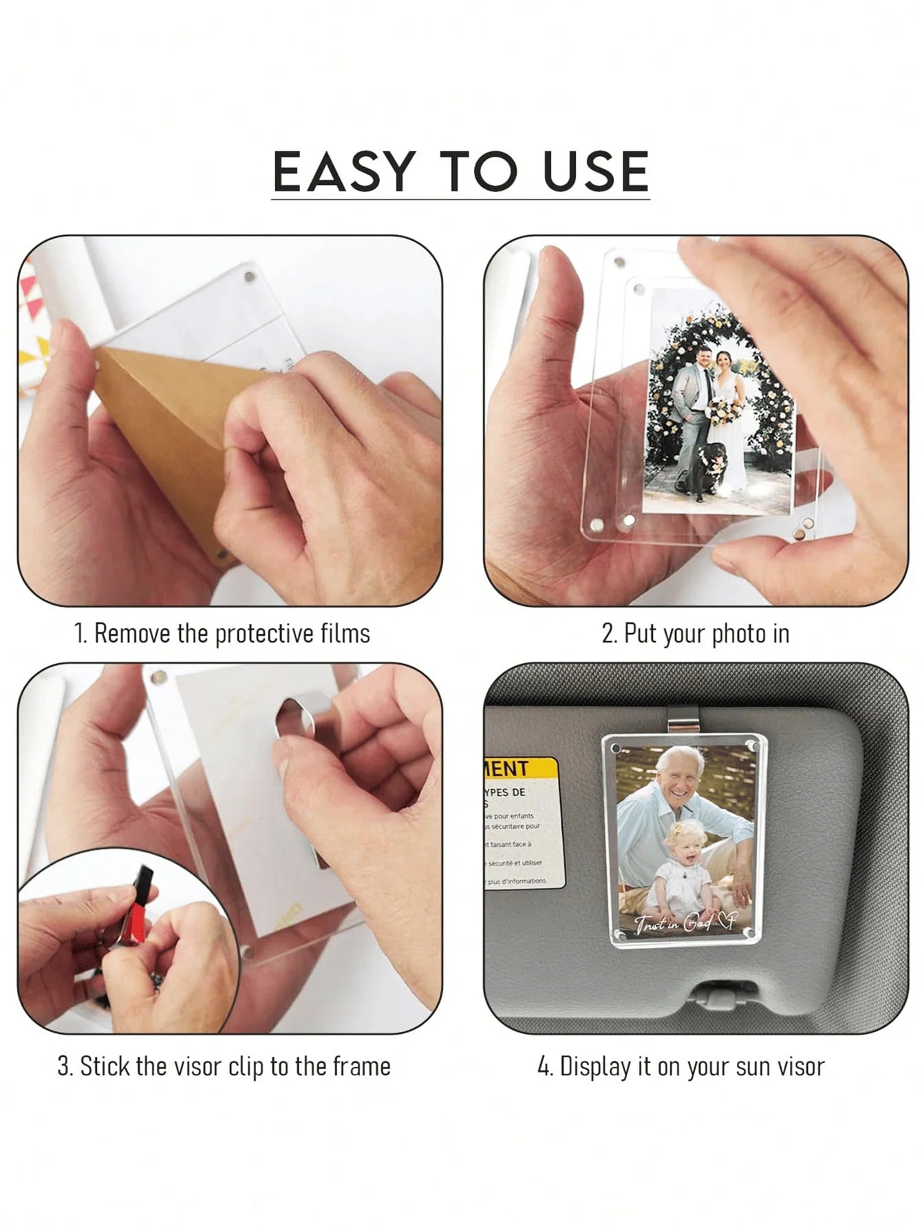 Magnetic Photo Clip for Car Sun Visor