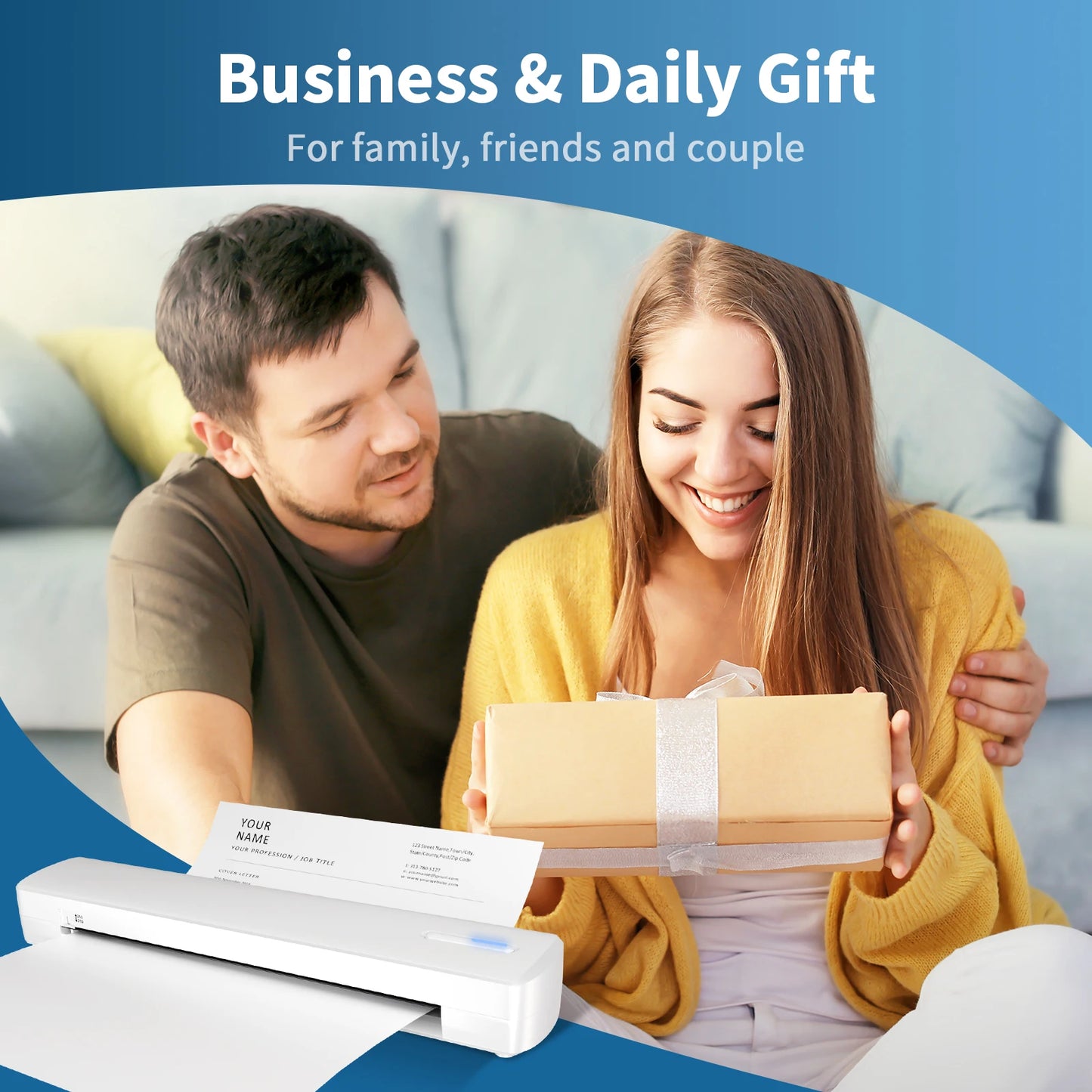 Wireless A4 Thermal Printer — Inkless, Works with iPhone & Android