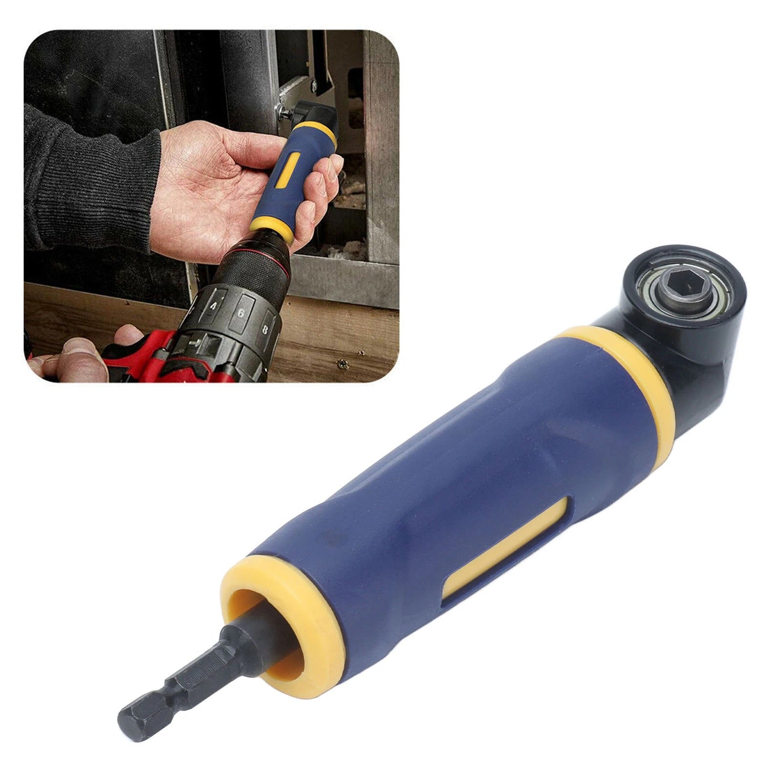 Right Angle Drill Adaptor 90 Degree Yellow Blue Drills Attachment Extension Driver