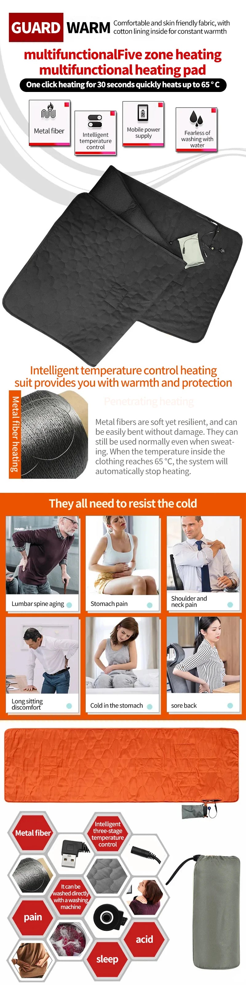 USB Electric Heated Sleeping Mat — Portable, for Camping & Hiking