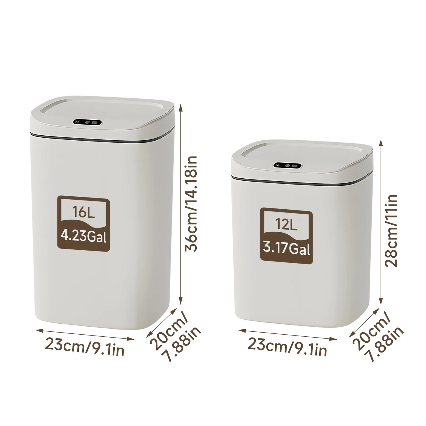 Smart Touchless Sensor Trash Can — Sealed Lid, Odor Prevention